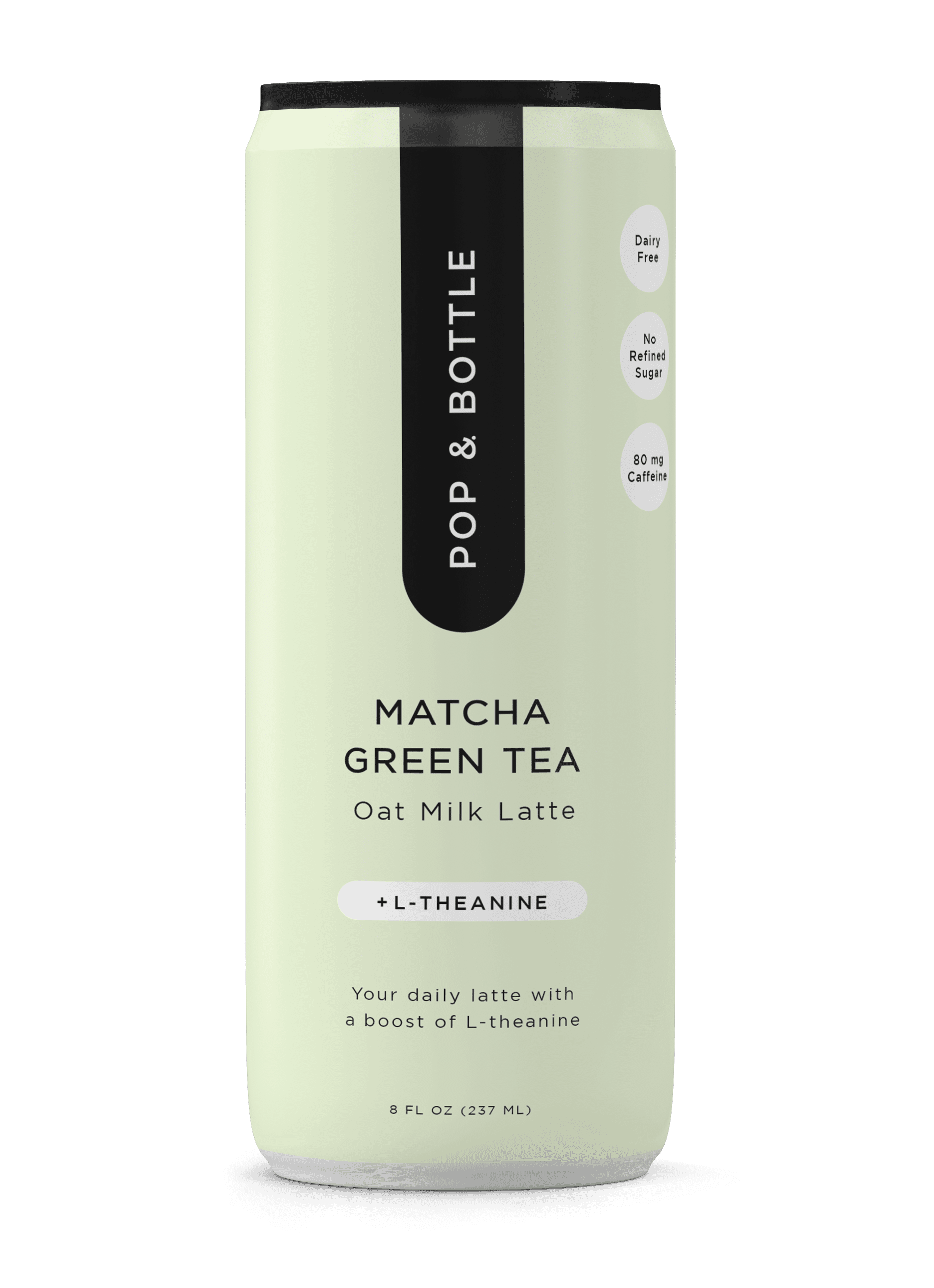 Pop & Bottle Matcha Green Tea Oat Milk Latte, 8 fl oz