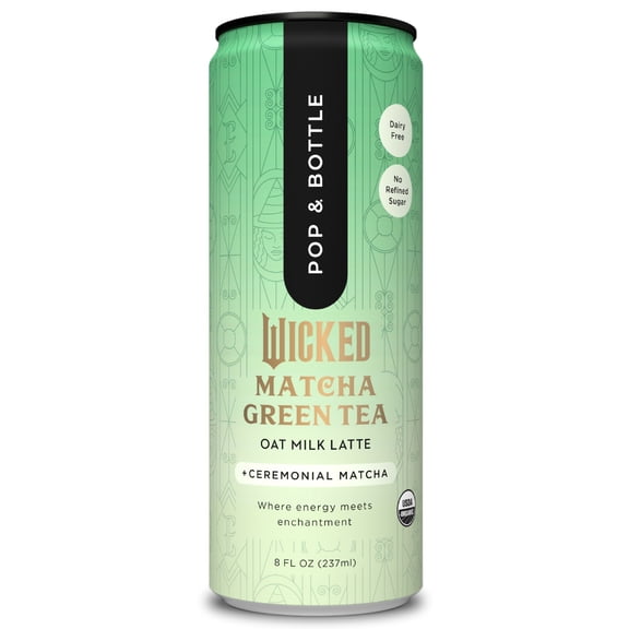 Pop & Bottle Matcha Oat Milk Latte + Reishi & Maitake, Organic, Shelf-Stable, Ambient 8 fl oz