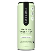 Pop & Bottle Matcha Oat Milk Latte + Reishi & Maitake, Organic, Shelf-Stable, Ambient 8 fl oz