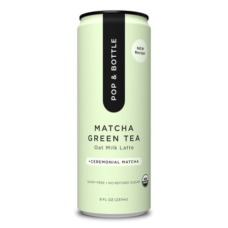 Pop & Bottle Matcha Oat Milk Latte + Reishi & Maitake, Organic, Shelf-Stable, Ambient 8 fl oz