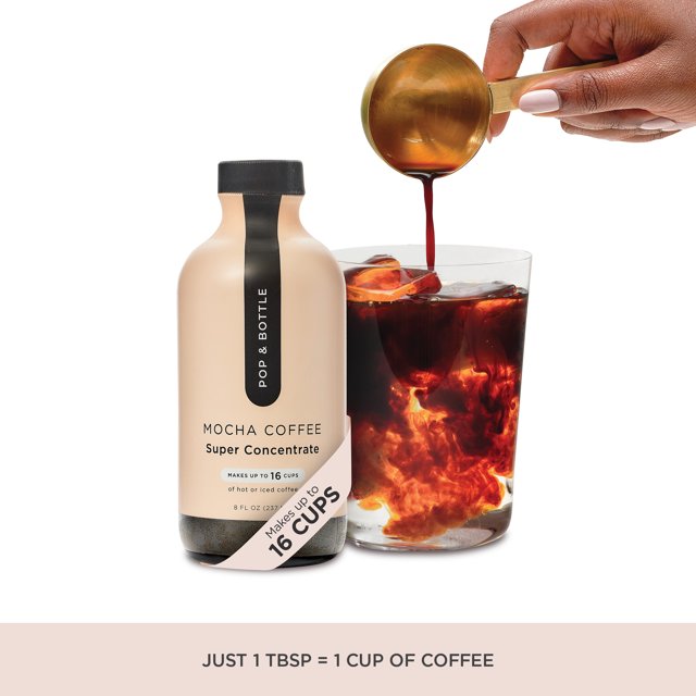 Pop & Bottle Instant Cold Brew Coffee Concentrate, Mocha, ShelfStable, 8 fl oz
