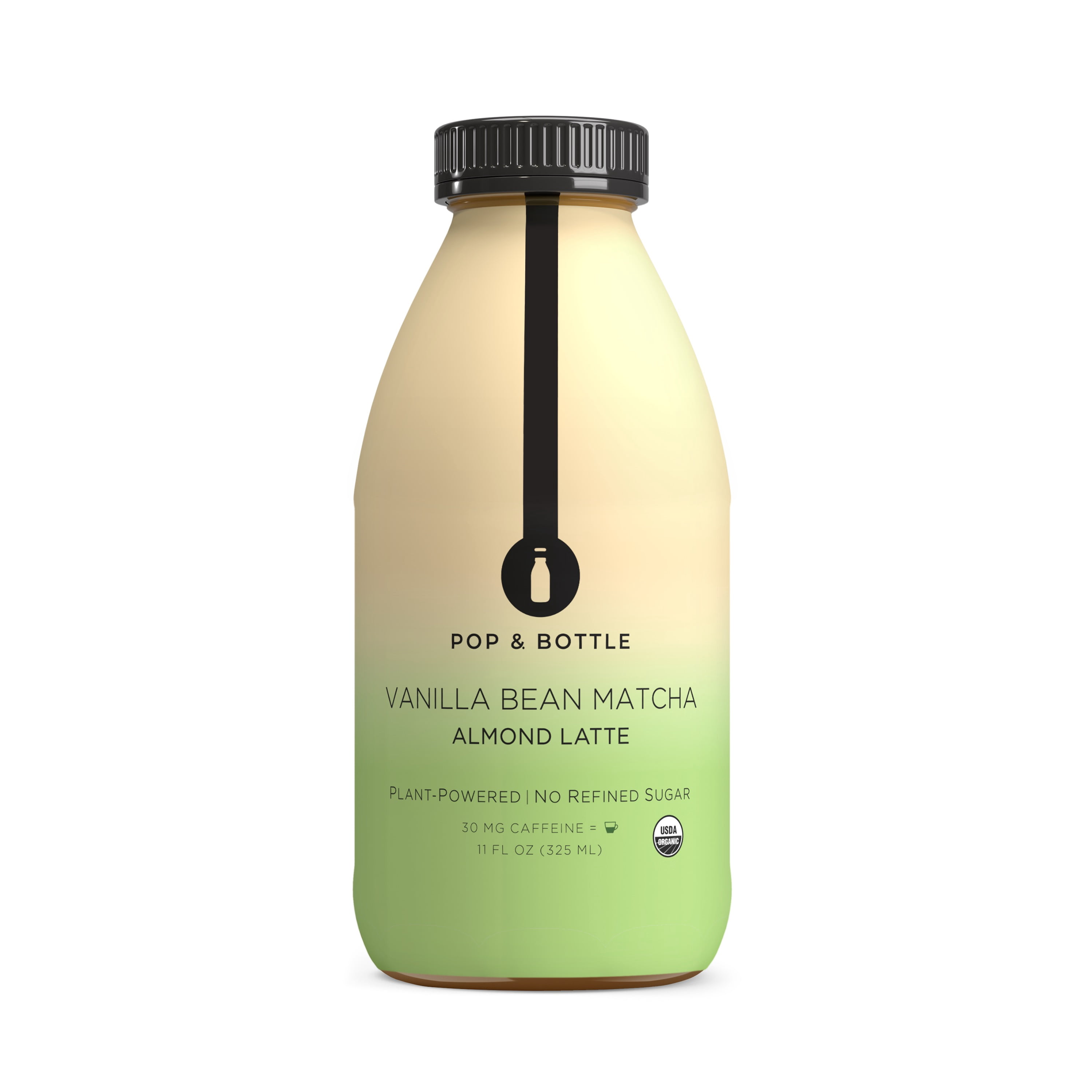 Pop & Bottle Vanilla Bean Matcha Almond Latte, Refrigerated/ Chilled, 11 fl oz
