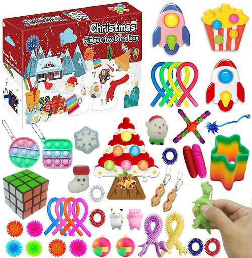 Pop It Pack de 24 pop fidget toy magnifique cadeau de noël avec 2