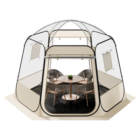 Pop up Bubble Tent, 10 x 9.2 ft Waterproof & UV-Resistant, Clear Camping Tent Shelter, Outdoor Garden Dome Igloo Tents with Windows, 540 Panoramic View, for 4-8 Persons Patio Backyard