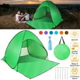 thumbnail image 1 of Pop Up Camping Tent TeqHome UPF 50+ UV Protection  Shelter Waterproof Family Travel Tent Waterproof Canopy with Carry Bag for Outdoor 2 3 Person Tent Green, 1 of 8