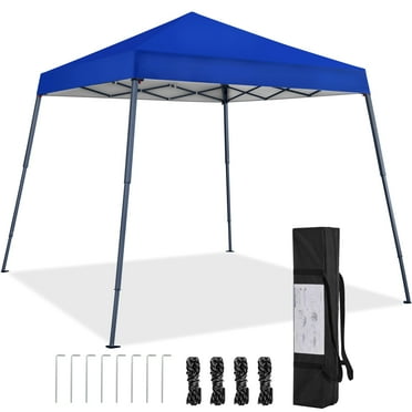 Portable Instant Canopy Tent 10x10 FT Waterproof Sun Shade Shelter with Storage Bag for Camping Tailgating Family Reunions, Blue