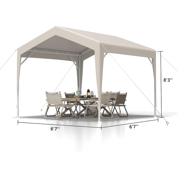 Pop Up Canopy 7x7 FT - 60 Second Setup Outdoor Canopy Tent, Portable Sun Rain Shelter with Rustproof Steel Frame, Waterproof Protection for Camping, Backyard Parties & Markets