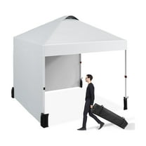 Pop Up Canopy Tent, 10 x 10 Instant Portable Shelter with 2 Sidewalls and Vented Roof, Outdoor Commercial All Season Waterproof Sun Shade with Wheeled Bag for Parties Events Camping