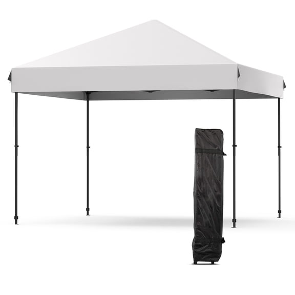 Pop Up Canopy Tent– Outdoor Gazebo Sun Shelter with One Button Setup, 210D Oxford Waterproof UV Protection, Rust-Proof Frame, 3 Adjustable Heights, Roller Bag, Sandbags, Stakes & Ropes