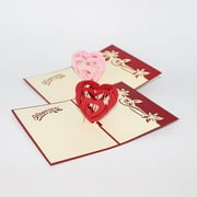 Pop Up Cards, Cupids Valentine, 12 Inch Life Sized Forever Flower Bouquet 3D Popup Greeting Cards, Valentines Day, Anniversary Card, Note Card & Envelope