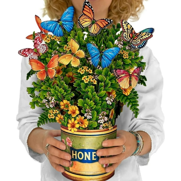 Pop Up Cards, Nantucket Hydrangeas, 12 Inch Life Sized Forever Flower Bouquet 3D Popup Greeting Card, Birthday Cards, Thank You Card, Blank Notecard & Envelope