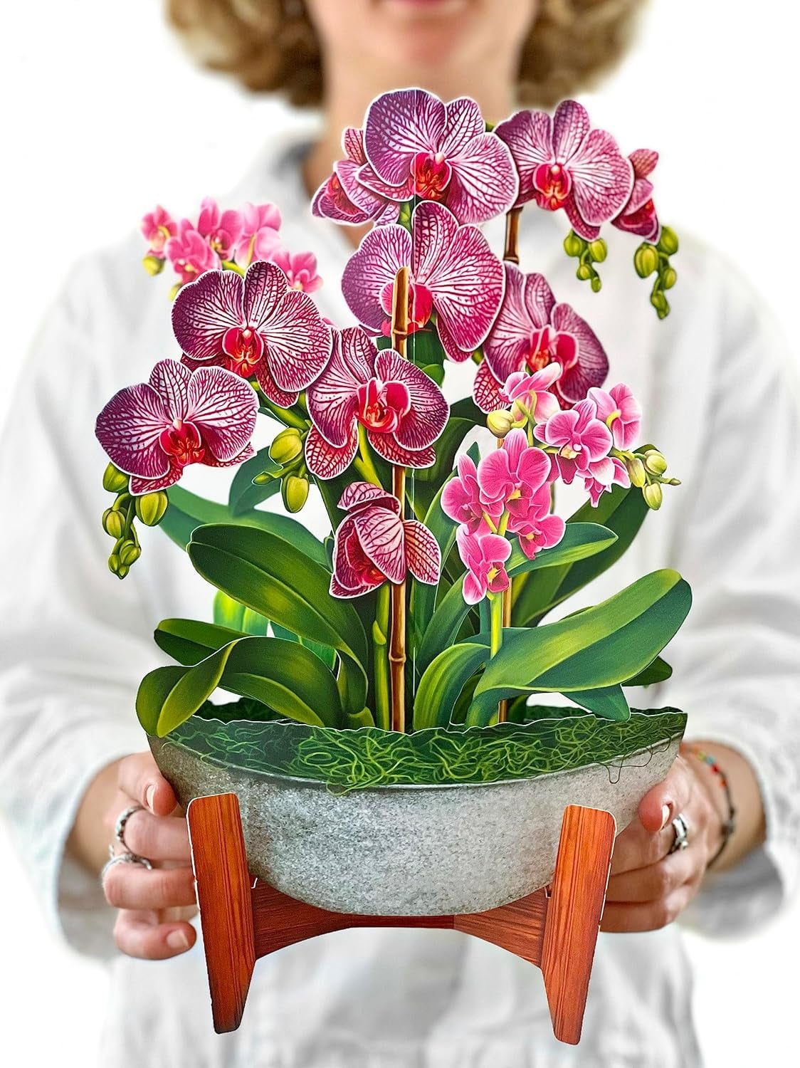 Pop Up Cards, Orchid Oasis, 12 Inch Life Sized Forever Flower Bouquet 3D Popup Greeting Card, Valentine's Day Cards, Anniversary Card, Mother's Day Gift, Blank Notecard & Envelope