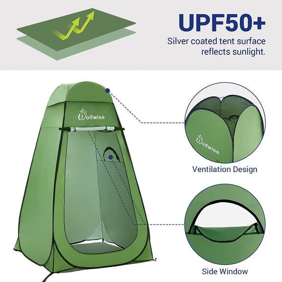 Pop Up Changing Tent for Beach, Camping Portable Shower Tents, Outdoor Privacy Bathroom, Change Dressing Clothes Tent Pop Up for Camp, Toilet, 6.2ft/6.9ft High