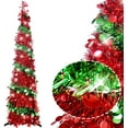 thumbnail image 1 of Pop up Christmas Tree for Indoor Decoration, Pre-lit Mini Halloween Tree with 60 Lights,Black Artificial Pencil Tree Collapsible Tinsel Lighted up Christmas Tree, 1 of 18