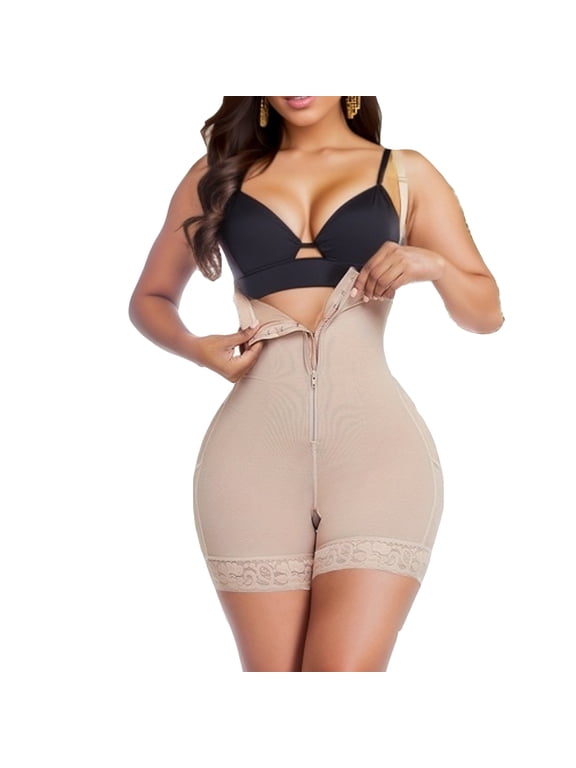 Fajas Colombianas Shapewear Post Surgery Compression Garment Tummy Control Body Shaper with Open Crotch