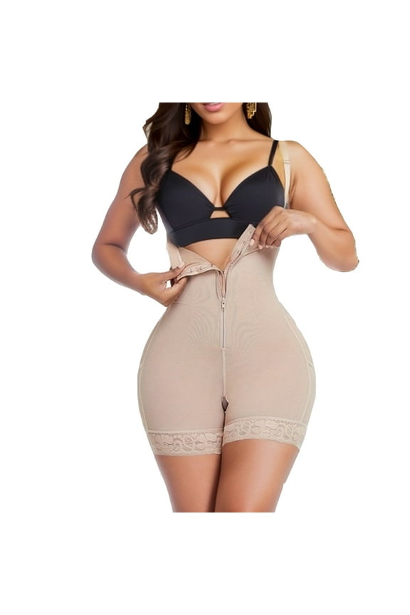 Fajas Colombianas Shapewear Post Surgery Compression Garment Tummy Control Body Shaper with Open Crotch