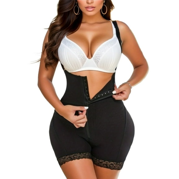 Pop Closets Fajas Colombianas Shapewear Post Surgery Compression Garment Tummy Control Body Shaper with Open Crotch