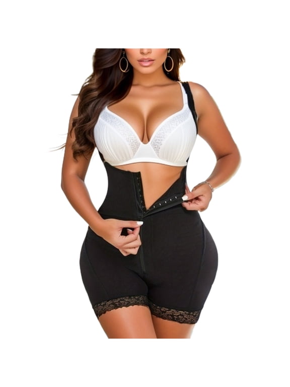 Fajas Colombianas Shapewear Post Surgery Compression Garment Tummy Control Body Shaper with Open Crotch