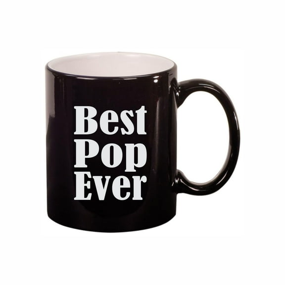 Pop Coffee Mugs, Best Pop Ever 11oz Ceramic Coffee Cup Teacup with Handle, Funny Birthday Gifts
