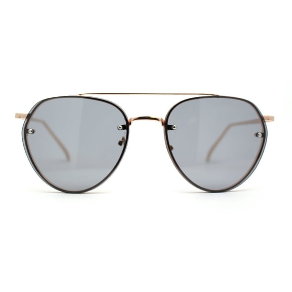 Pop Color Lens Iconic Rimless Tear Drop Offcer Pilots Sunglasses Gold Black