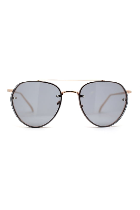 Pop Color Lens Iconic Rimless Tear Drop Offcer Pilots Sunglasses Gold Black