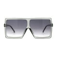 thumbnail image 1 of Pop Color Squared Rectangular Flat Top Mob Plastic Oversize Sunglasses Slate Smoke, 1 of 4