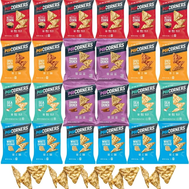PopCorners Snacks Gluten Free BDF6 Chips, 5 Flavor Variety Cheddar