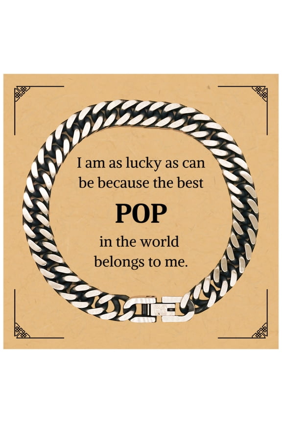 Pop Cuban Link Chain Bracelet - The Best Pop Belongs to Me - Unique Gift for Birthday, Christmas, Graduation, and More