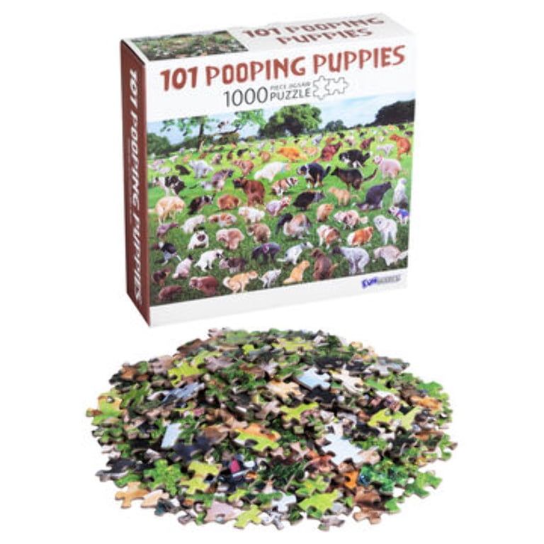 Pooping Dogs Puzzle Bundle - 2 X 1000 Piece Funny Jigsaw Puzzles For Adults, Gag Gift