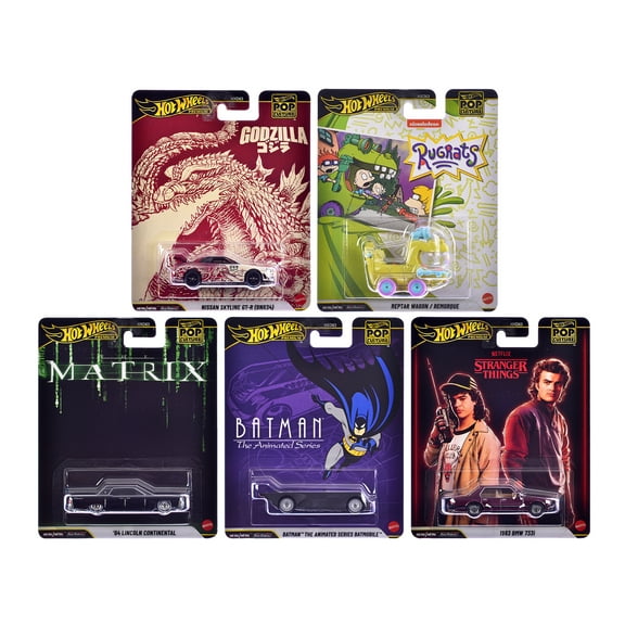 "Pop Culture 2025" 5 piece Set N "Premium Series" Diecast Model Cars by Hot Wheels