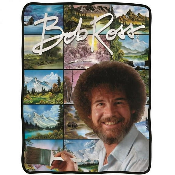 Pop Culture 814019 Bob Ross & Paintings Throw Blanket