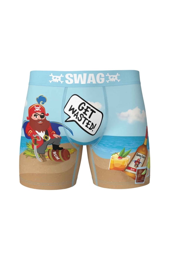 854739-xxlarge 4 Looty the Pirate Get Wasted Swag Mens Boxer Briefs, Multi Color - 2XL 44-46