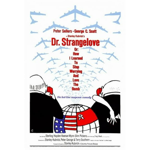 Pop Culture Graphics Dr. Strangelove Or - How I Learned To Stop Worrying & Love The Bomb Movie Poster Print