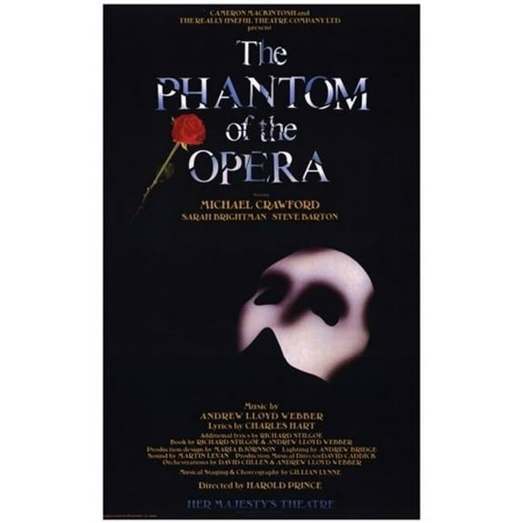Pop Culture Graphics MOV256622 The Phantom of the Opera Broadway - Style A Movie Poster, 11 x 17