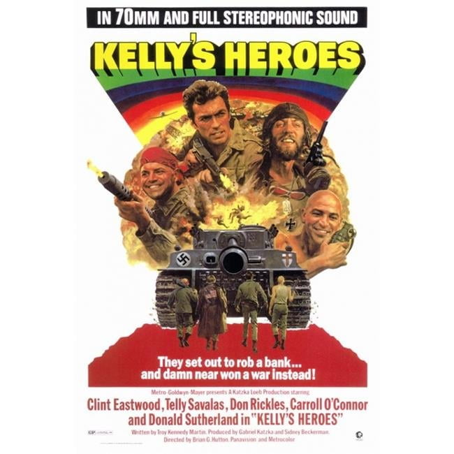 Pop Culture Graphics MOVAF9182 Kellys Heroes Movie Poster Print, 27 x 40