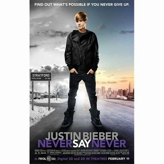 Pop Culture Graphics MOVCB03453 Justin Bieber Never Say Never Movie Poster, 11 x 17