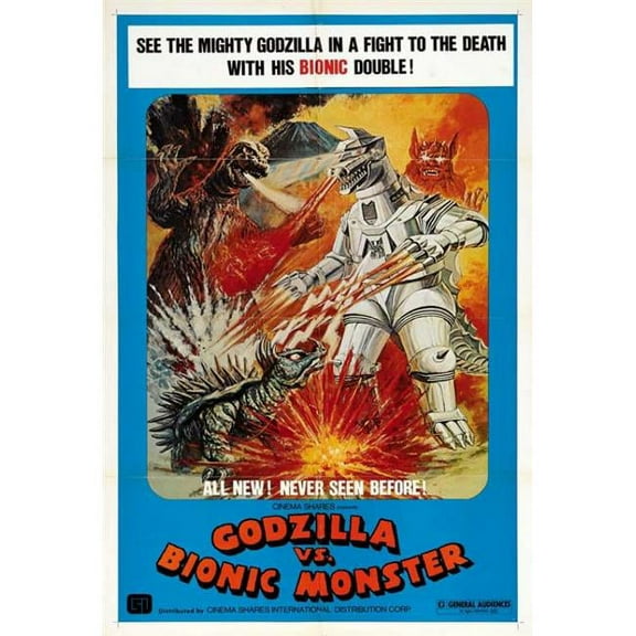 Pop Culture Graphics MOVCB44811 Godzilla Vs. Bionic Monster Movie Poster Print, 27 x 40