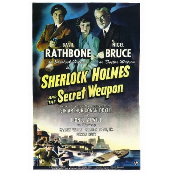 Pop Culture Graphics MOVCF8177 Sherlock Holmes & The Secret Weapon Movie Poster Print, 27 x 40