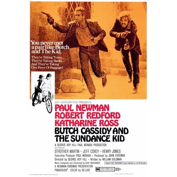 Pop Culture Graphics MOVGF5184 Butch Cassidy & The Sundance Kid Movie Poster Print, 27 x 40