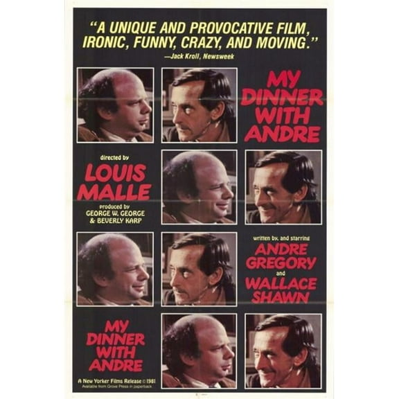 Pop Culture Graphics MOVGF9370 My Dinner with Andre Movie Poster Print, 27 x 40