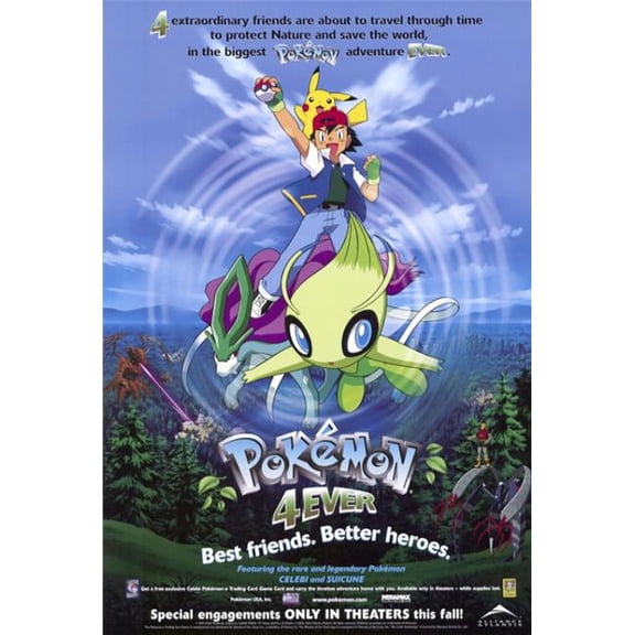 Pop Culture Graphics MOVGF9409 Pokemon 4Ever Movie Poster Print, 27 x 40