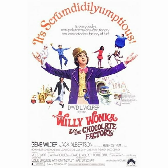 Pop Culture Graphics MOVIF5188 Willy Wonka & The Chocolate Factory Movie Poster Print, 27 x 40