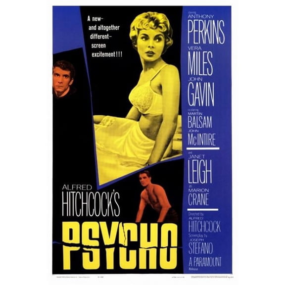 Pop Culture Graphics MOVAF9166 Psycho Movie Poster Print, 27 x 40