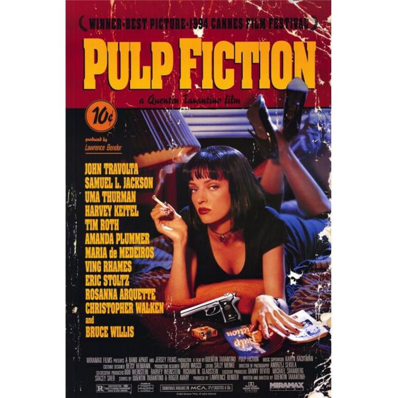 Pop Culture Graphics Pulp Fiction Movie Poster Print, 27 x