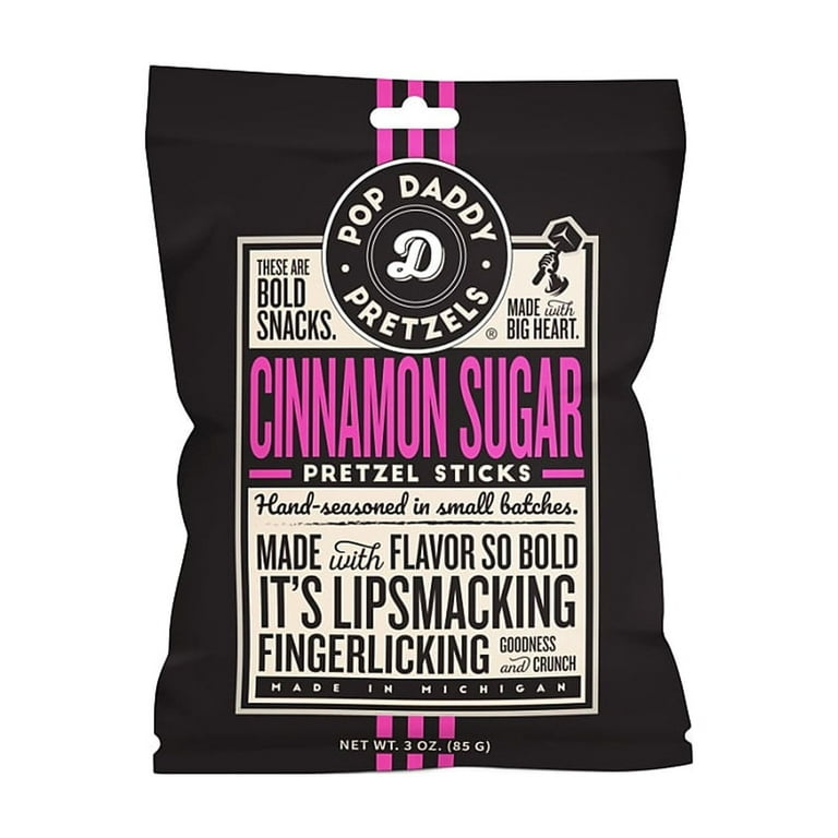 Cinnamon Sugar Pretzel Sticks, 3 oz Bag, 15/Carton Cinnamon Sugar Pretzel Sticks, 3 oz Bag, 15/Carton