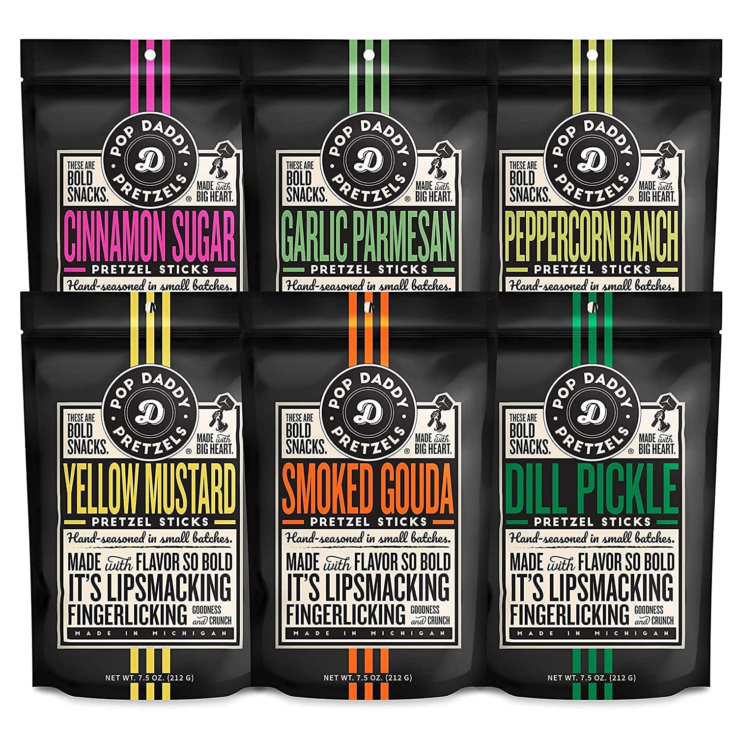 Pop Daddy Flavored Pretzels Sticks Healthy Gourmet Pretzels Snacks