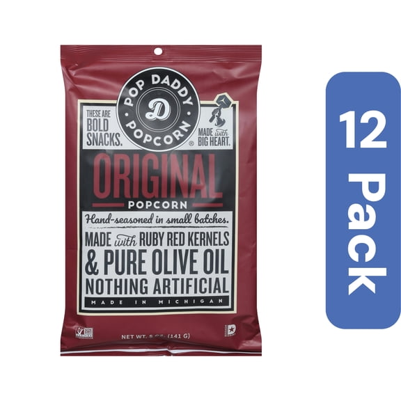 Pop Daddy Popcorn & Pretzel Popcorn Original Dairy 5 oz (Pack Of 12)