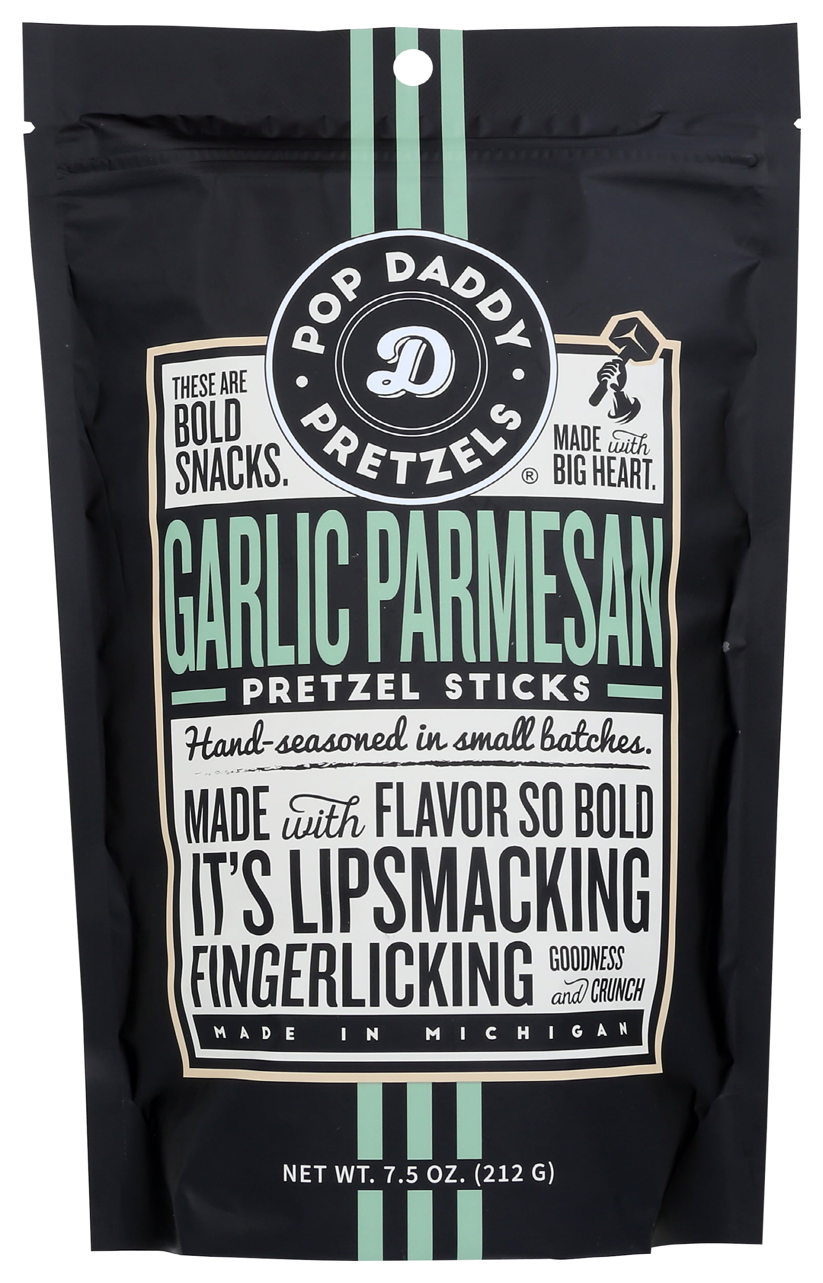 Pop Daddy Pretzel Sticks, Garlic Parmesan, 12 x 7.5 oz - Crispy Baked Snacks
