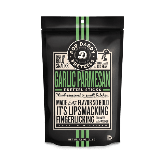 Pop Daddy Pretzels Garlic Parmesan Flavored Pretzel Sticks 7.5 oz