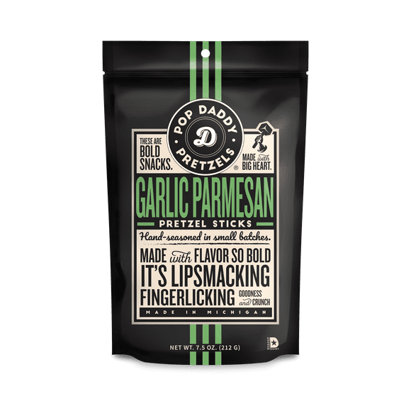 Pop Daddy Pretzels Garlic Parmesan flavored Pretzels 7.5oz